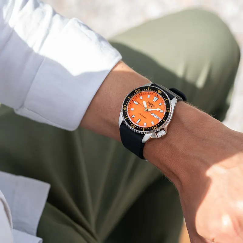 Seiko 5 Sports SKX Orange Dial Automatic Men’s Watch- SRPL89